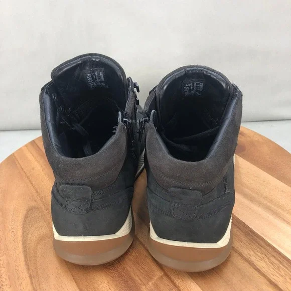 ECCO Byway Waterproof Boots Side Zip Mens 45 / 11 Black Leather Lace Up Comfort - Picture 4 of 8